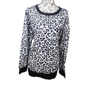 Black and White Leopard Print Top NWOT